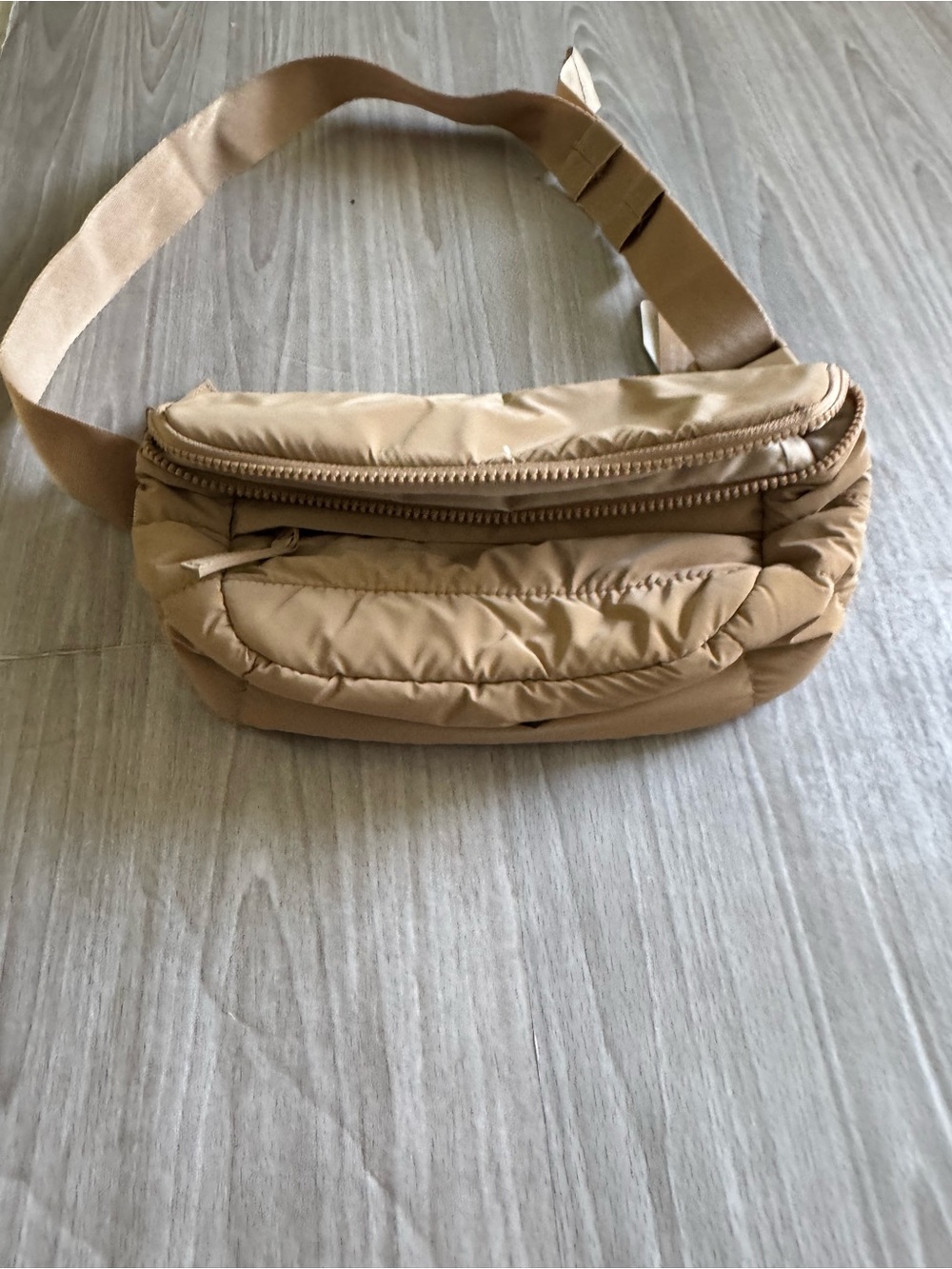 Men's Tan Quilted Crossbody Belt Bag
